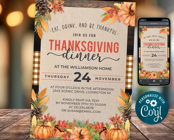 Thanksgiving invitation deals