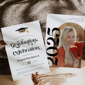 Class of 2025 Graduation Announcement - Graduation Party Invitation with Photo  - Editable Digital Download - GRD1410
