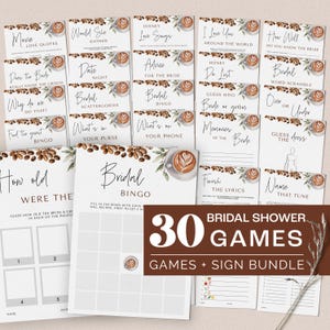 Coffee Bridal Shower Bundle - Love is Brewing Bridal Shower Invitation + Games Bundle - Editable Digital Download 5010BDS