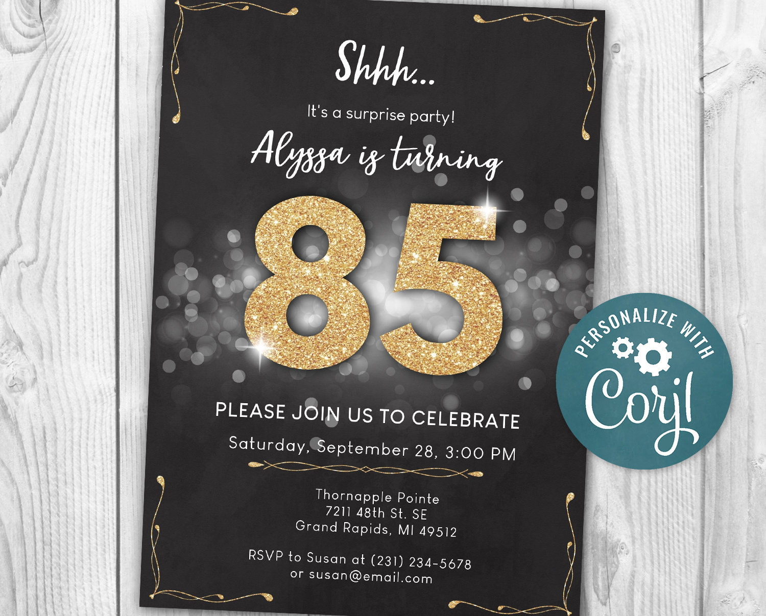 surprise-85th-birthday-invitation-eighty-five-invite-party-etsy