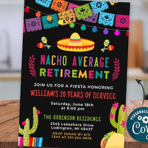Nacho Durchschnitt Ruhestand Einladung Fiesta Ruhestandsfeier Mexikanischer Ruhestand Fiesta - Digitaler SOFORTIGER Download Bearbeitbar FST
