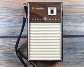 1960s GE P1758 Transistor Radio Vintage Collectible Original Box Earphones Instructions Made in Hong Kong Stoneridgeattic FREE Shipping TVAT