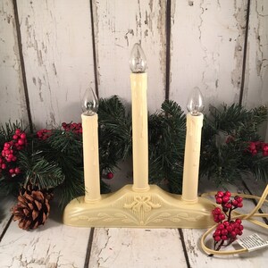 Christmas Window Candles Ivory Color Mid Century Plastic Etsy