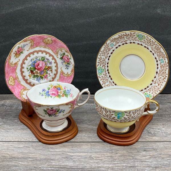 Vintage Cup and Saucer Set ~Royal Albert "Lady Carlyle" OR Royal Adderley ~ Floral Patterns Tea Cups Wedding China Tea Party stoneridgeattic