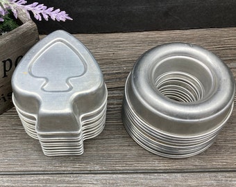 Vintage Dessert Tins Jello Molds  Baking Pans Spade Molds Donut Molds Retro Kitchen Primitive Farmhouse Country Wall Decor  stoneridgeattic