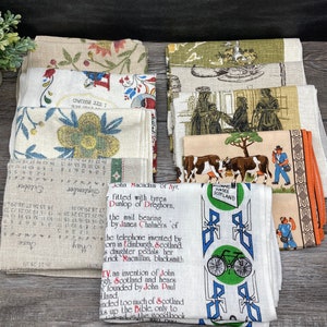 Linen Dish Towels ~Choose One~ John L Gieroch &#39;1760&#39; Green/Yellow OR Red/Green OR Amish Pennsylvania Dutch ~ Framable Vintage Wall Decor