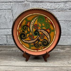 RARE Handcrafted & Signed PILLIGA POTTERY Folk Art Earthenware Plate Made in Coonabarabran Australia Display Plate Wall Decor Farmhouse