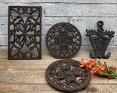 ONE Cast Iron Footed Trivet Primitive Kitchen Rustic Decor Farmhouse Kitchen Country Vintage Decor Retro Kitchenware stoneridgeattic