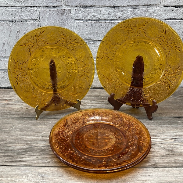 Amber Glass Plates Etsy