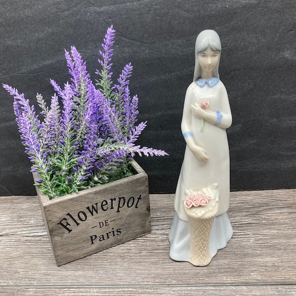 RARE~ Porcelanas Miguel Requena Woman Figurine "Morning Flowers" Made in Valencia Spain Vintage Porcelain Gift stoneridgeattic