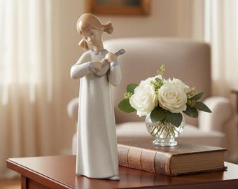 NAO by Lladro #4871 Girl With Guitar Figurine Retired Hand-Painted Porcelain Made in Spain