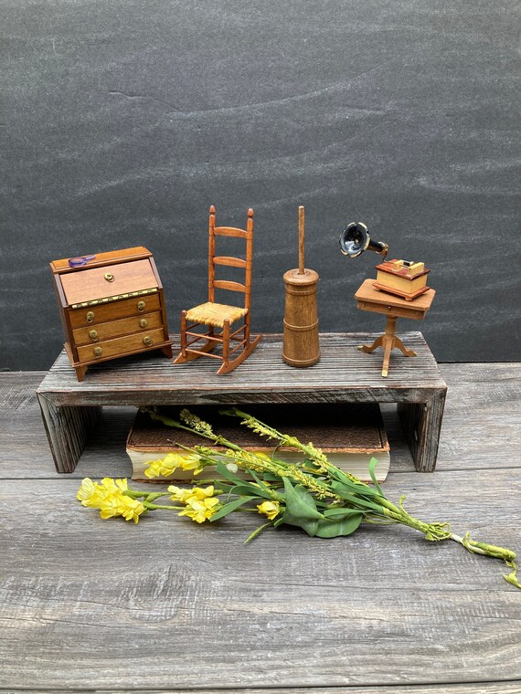 Vintage Dollhouse Wooden Furniture Accessories SET INCLUDES: - Etsy