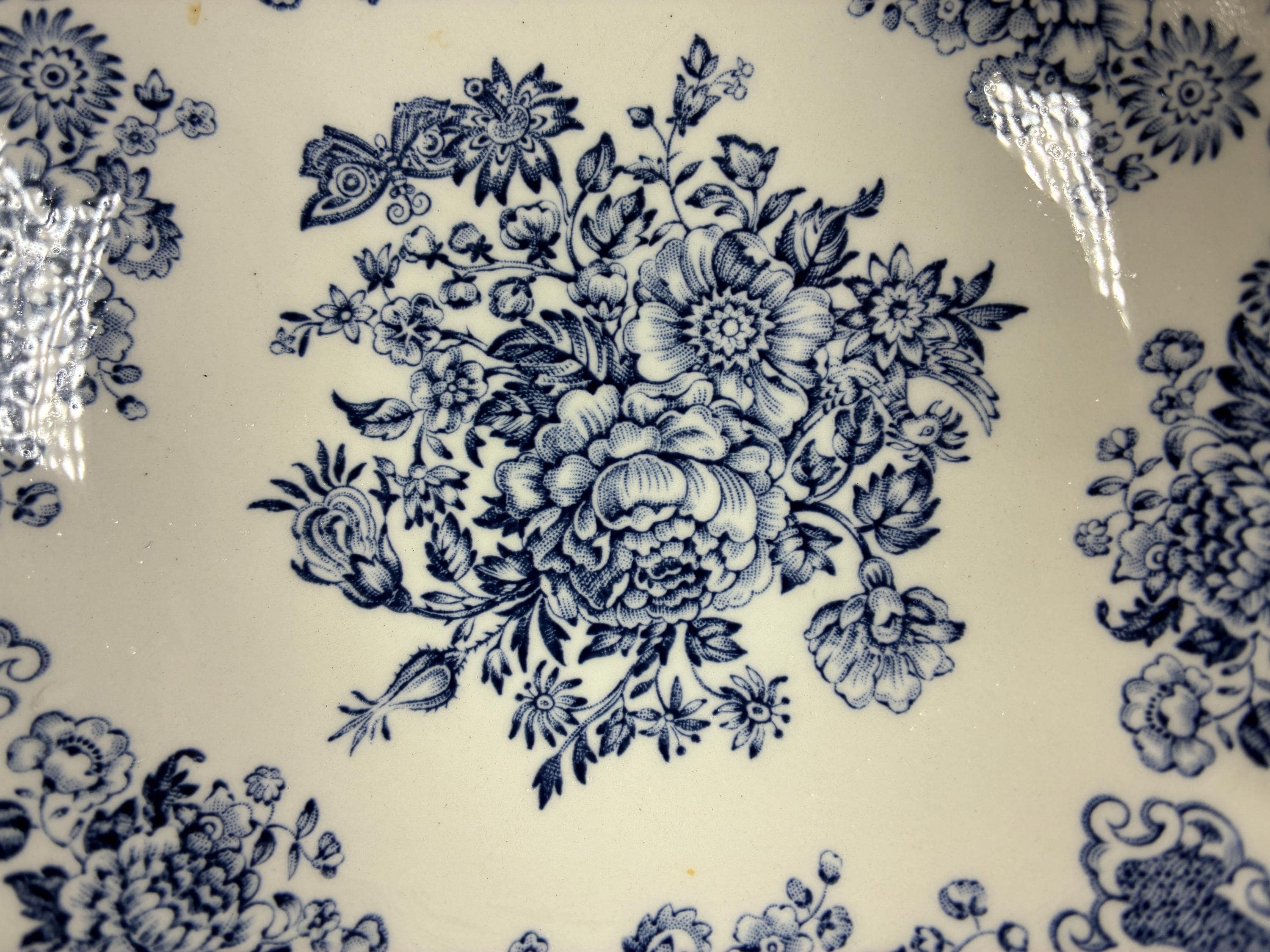 Kensington Balmoral Ironstone Plate: Blue Floral Staffordshire
