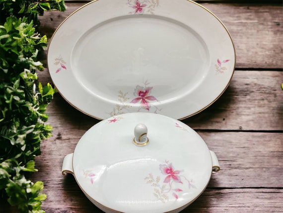 1950s Rosenthal Orchid China: Bavaria Platter or Covered Serving