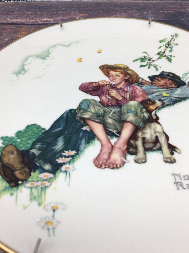 Norman Rockwell Collector Plate 1974 Gorham China Four Seasons Vintage Home Wall Decor Wall Collectible Hanging Plate American Artist