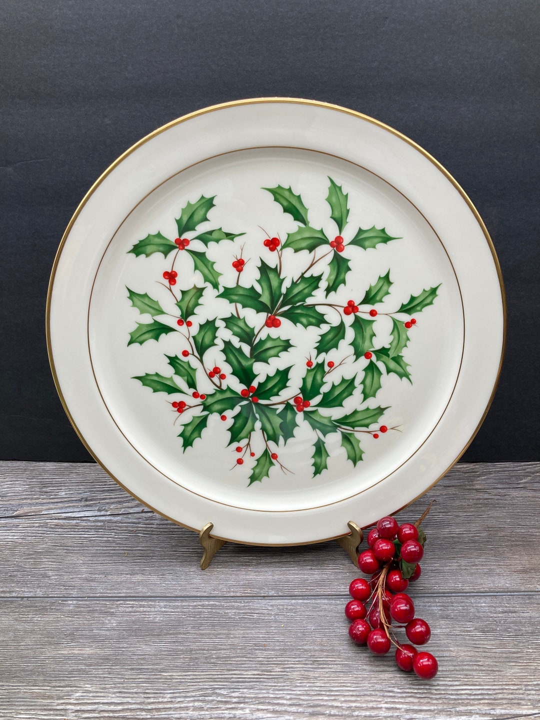 LENOX holiday Pattern 12.75 Round Serving Etsy