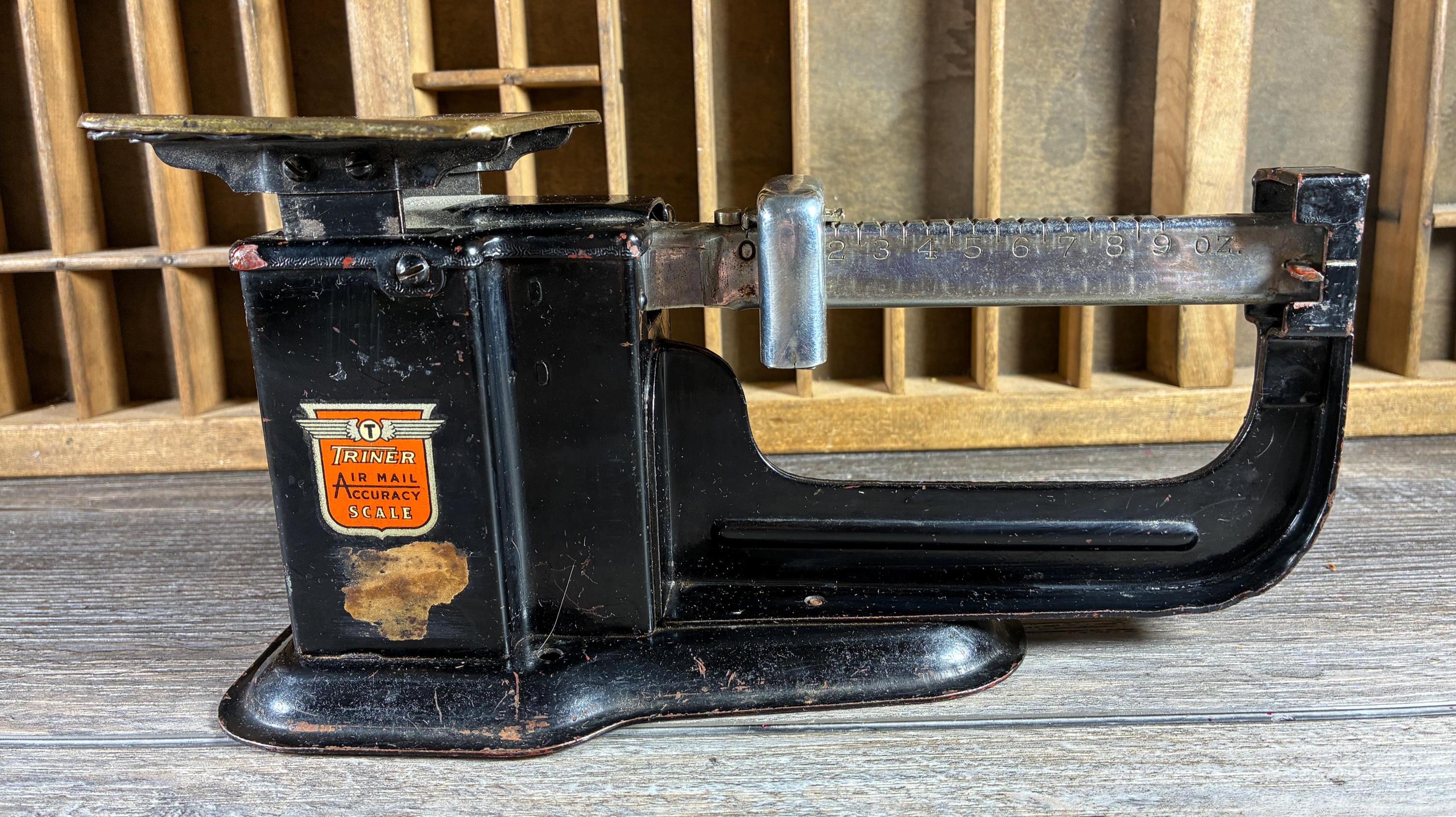ヴィンテージ 1945年製 Triner Air Mail 郵便スケール：素朴なオフィス 