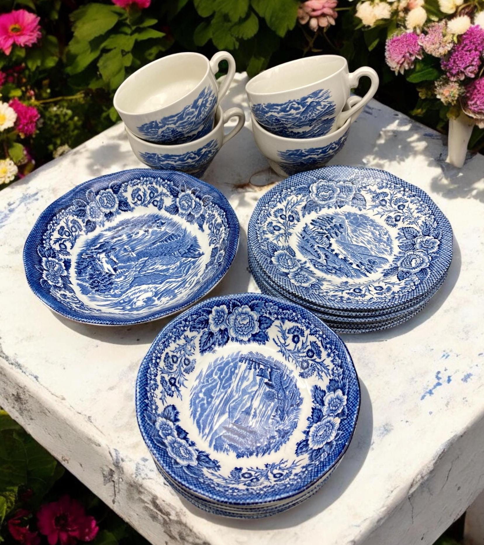 ロイヤルウースター　オリエンタルブルー　ティーセット&ケーキ皿 ロイヤルウースター オリエンタルブルー ティーセット&ケーキ皿