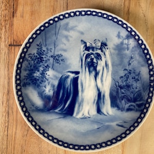 Yorkshire Terrier Porcelain Plate: Tove Svendsen Dog Art, Denmark