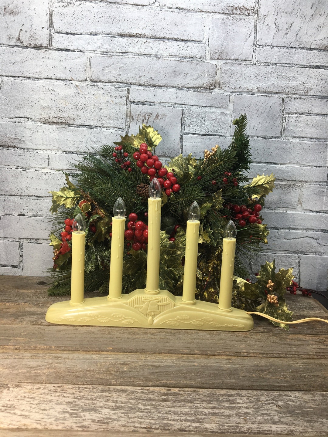 Christmas Window Candles Ivory Color Mid Century Plastic Etsy