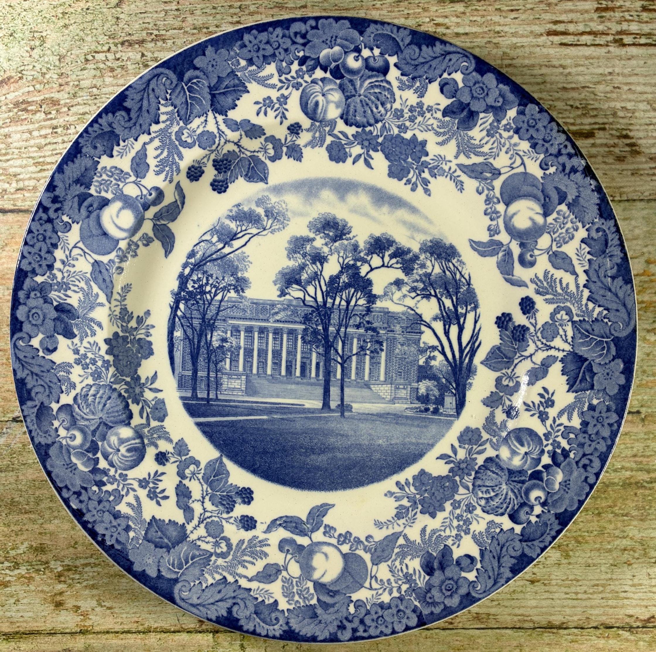 1927 Harvard University Wedgwood Plate: Blue Transferware