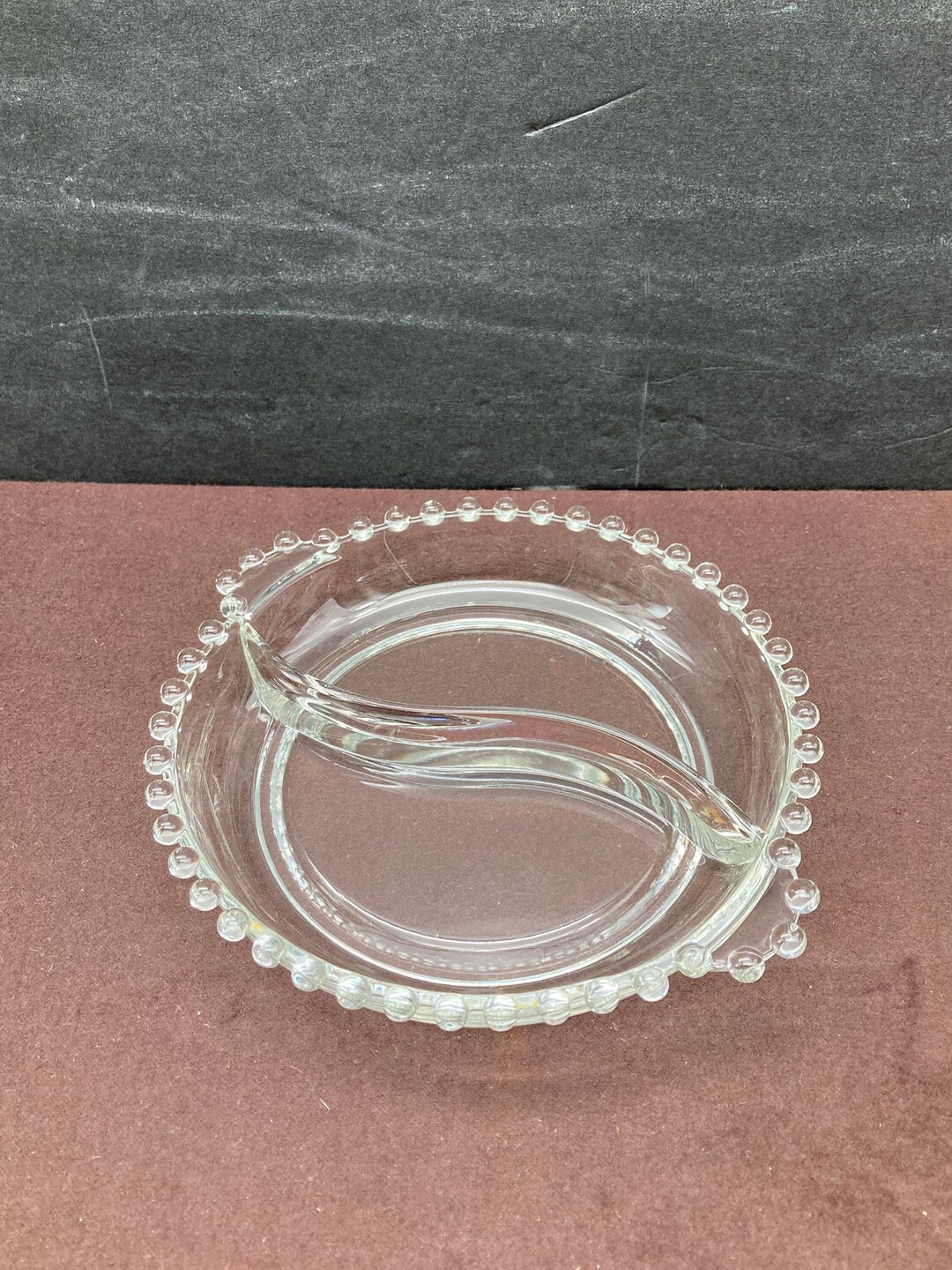 Imperial Glass Candlewick Divided Dish Clear Glass Relish Dish