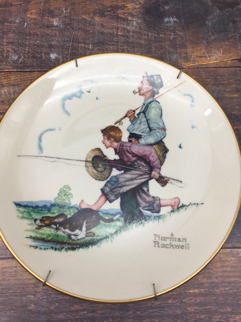 Norman Rockwell Collector Plate 1974 Gorham China Four Seasons Vintage Home Wall Decor Wall Collectible Hanging Plate American Artist