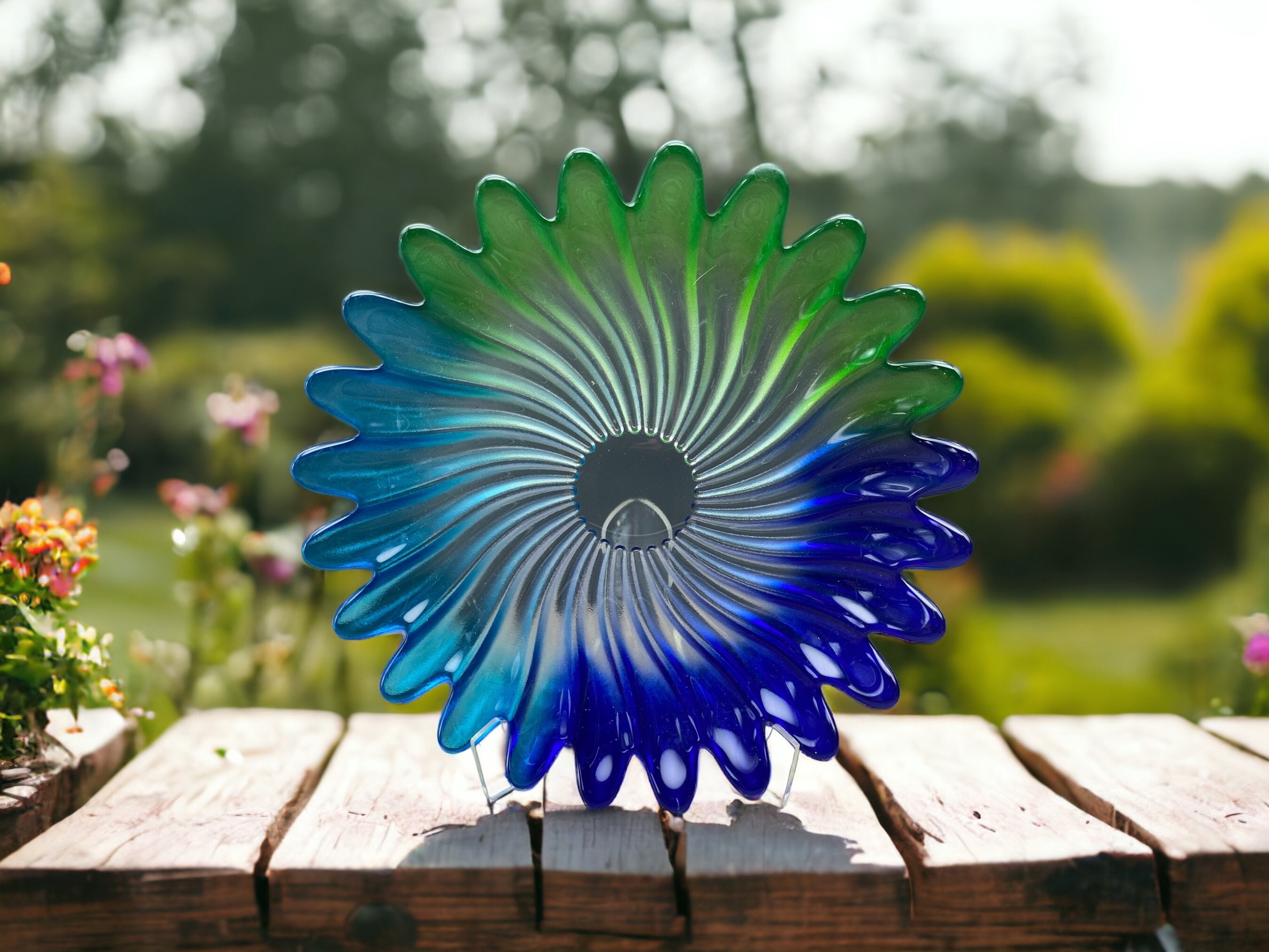 Large blue green glass bowl - Etsy 日本