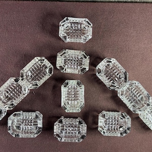 Vintage Clear Cut Glass Salt Cellars - Set of 12 - Fine Dining