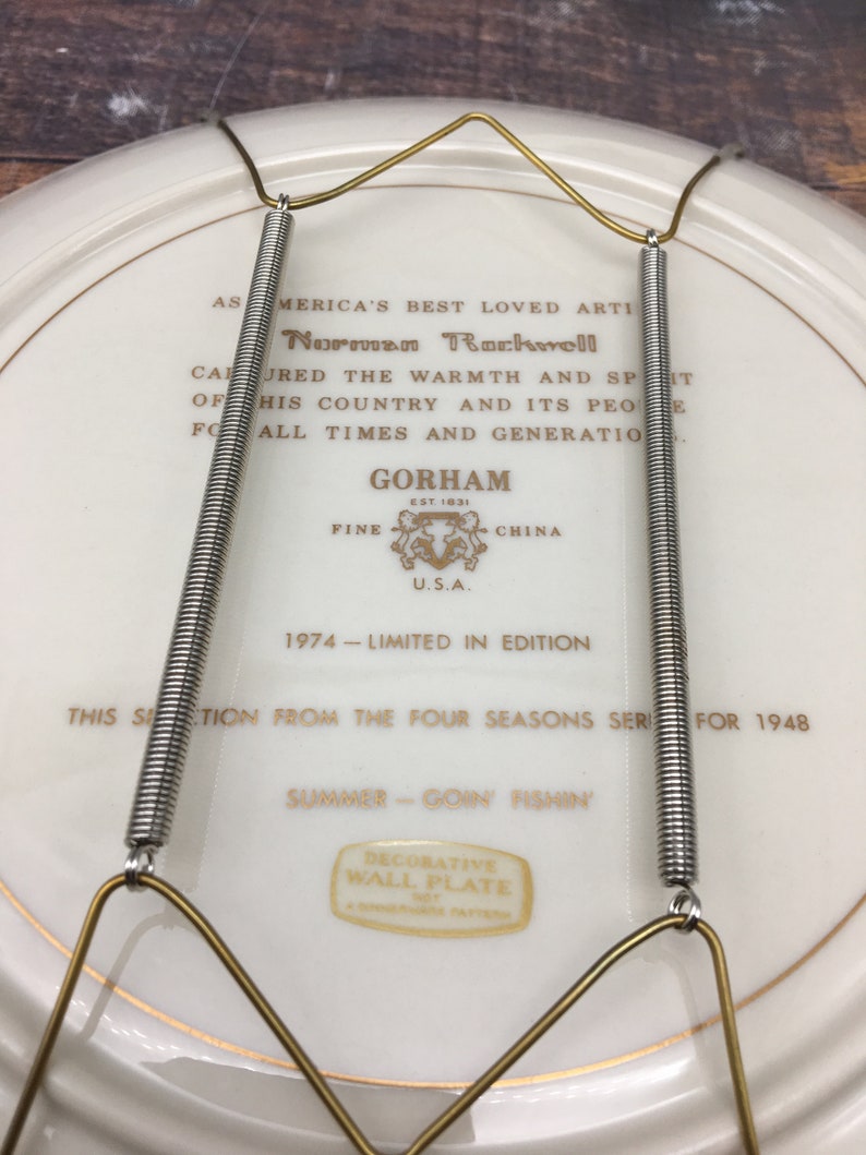Norman Rockwell Collector Plate 1974 Gorham China Four Seasons Vintage Home Wall Decor Wall Collectible Hanging Plate American Artist