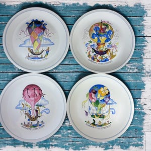 Villeroy & Boch &quot;Le Ballon&quot; Pattern Vintage Vitrified Porcelain 10-3/8&quot; Dinner Plates ~Your Choice~ Jean Mercier, Artist Made in Luxembourg
