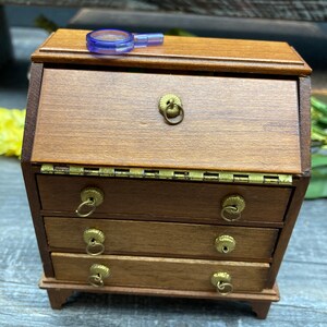Vintage Dollhouse Wooden Furniture Accessories SET INCLUDES: Desk Table ...