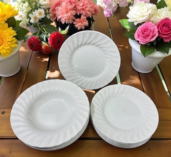 Vintage Churchill Chelsea White Plates or Bowls: Embossed