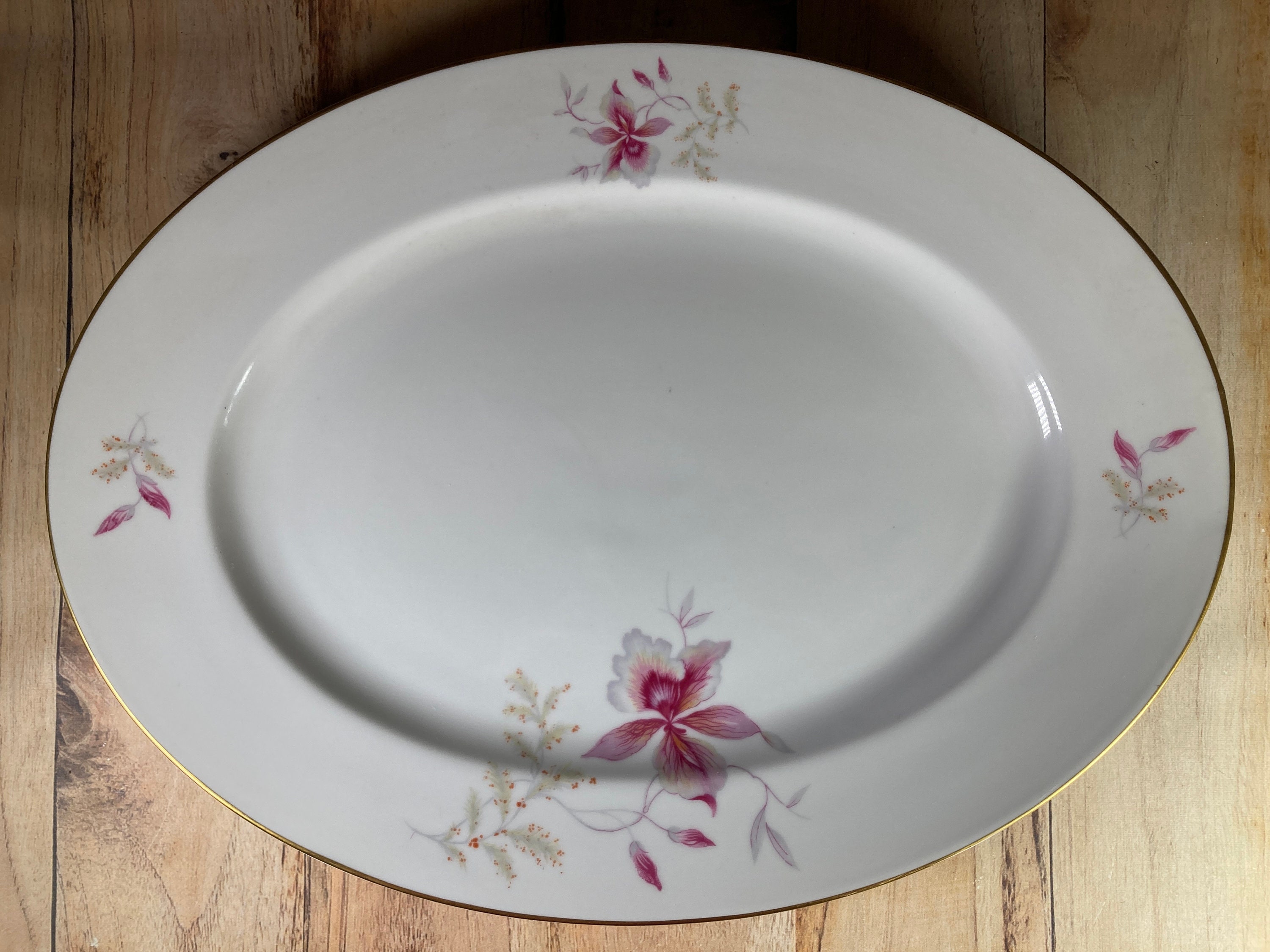 1950s Rosenthal Orchid China: Bavaria Platter or Covered Serving