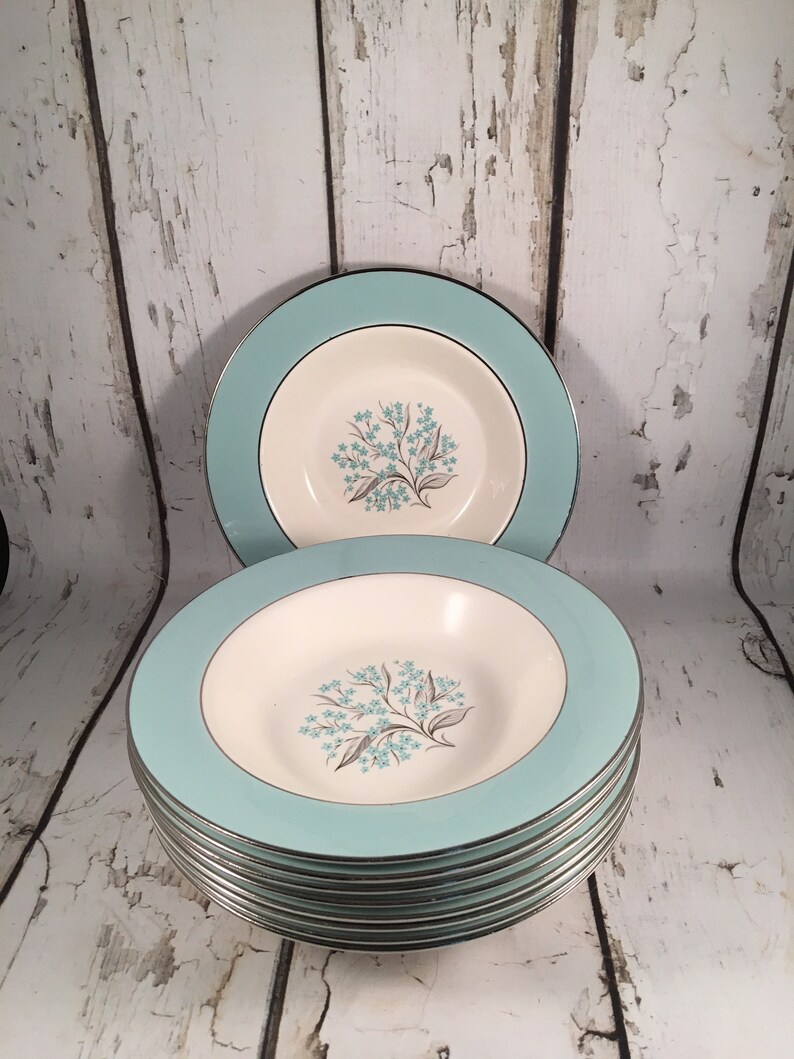 1950s Sevron Dinnerware Blue Lace Pattern Turquoise Aqua Homer Etsy