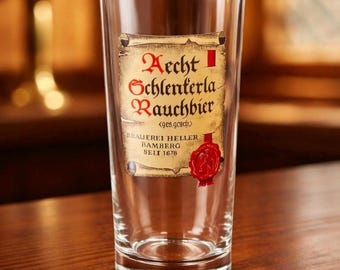 Vintage German/Italian Beer Glass: Breweriana Home Bar Collectible