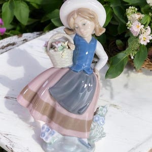 Lladro &quot;Sweet Scent&quot; Figurine: Hand-Painted Glazed Porcelain, Retired Collectible