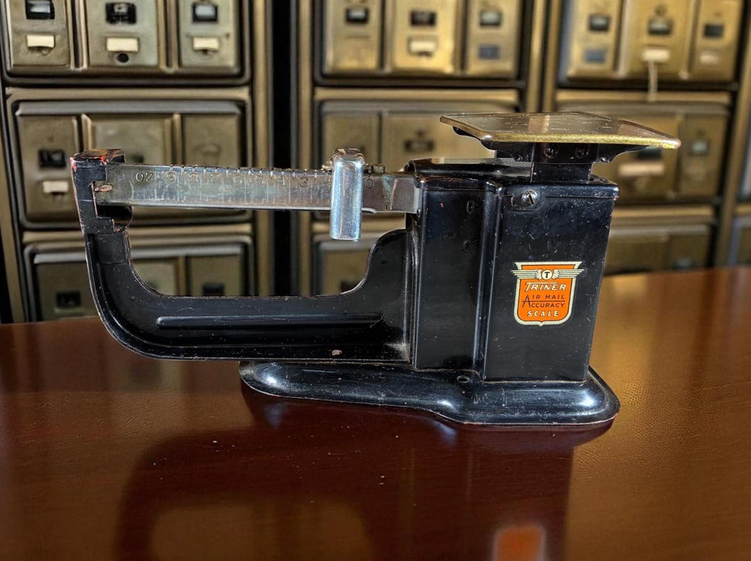 ヴィンテージ 1945年製 Triner Air Mail 郵便スケール：素朴なオフィス 