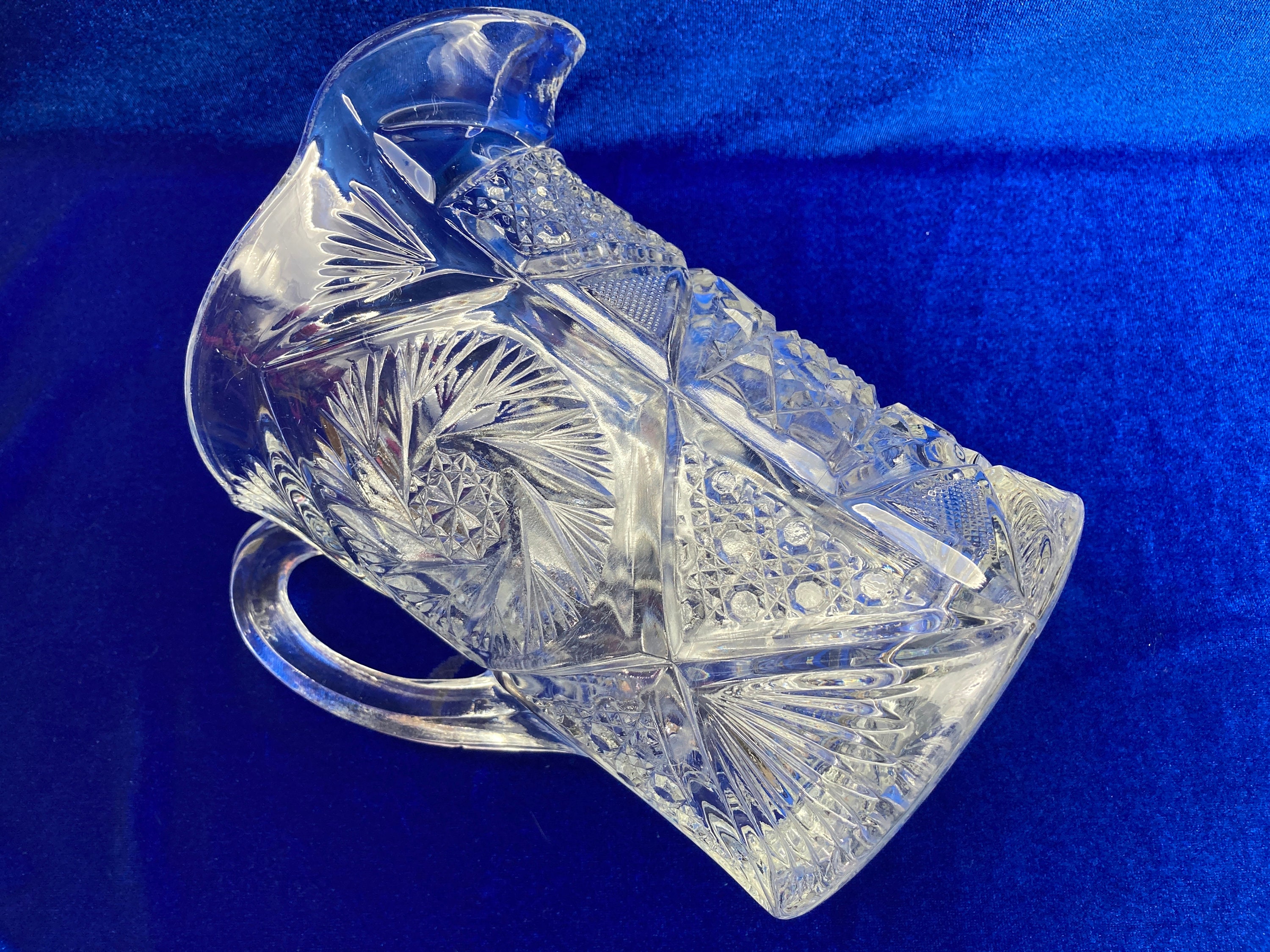 Large Pair 19th century Early American Pattern Glass EAPG Pitchers for -  Ruby Lane