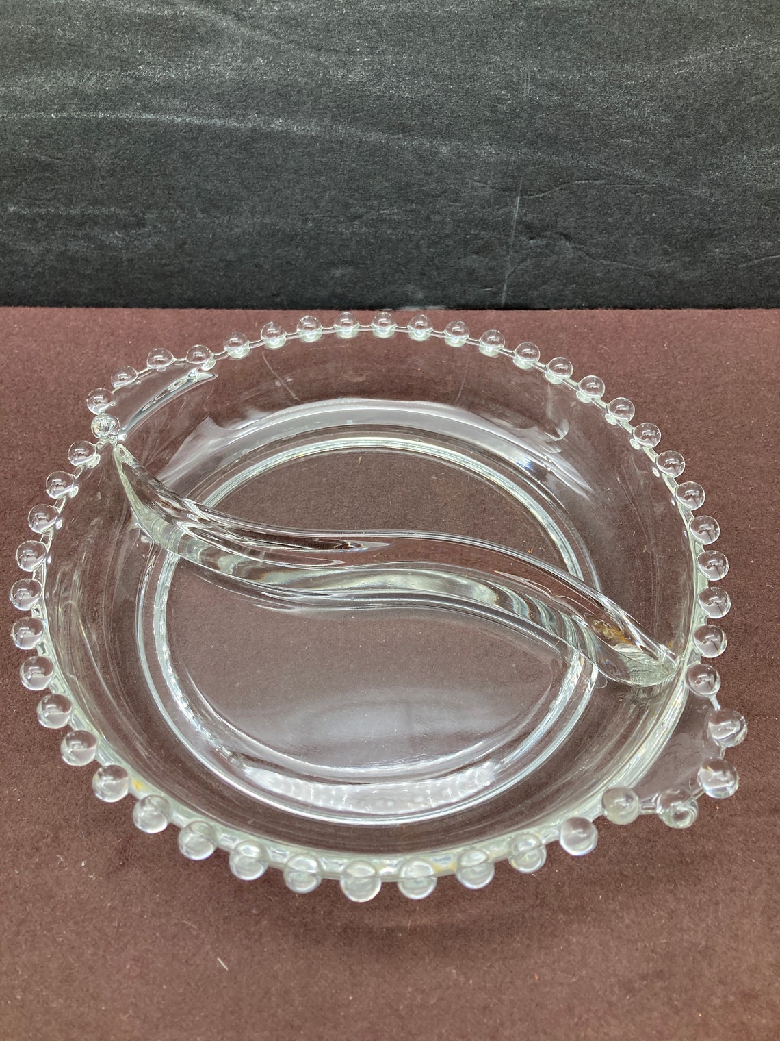 Imperial Glass Candlewick Divided Dish Clear Glass Relish Dish Etsy