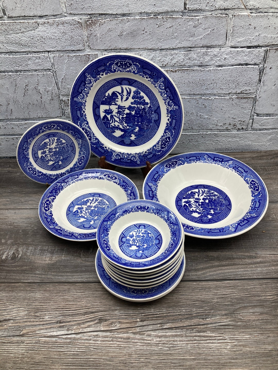 Vintage Ironstone Chinoiserie wholesale Blue Willow Divided