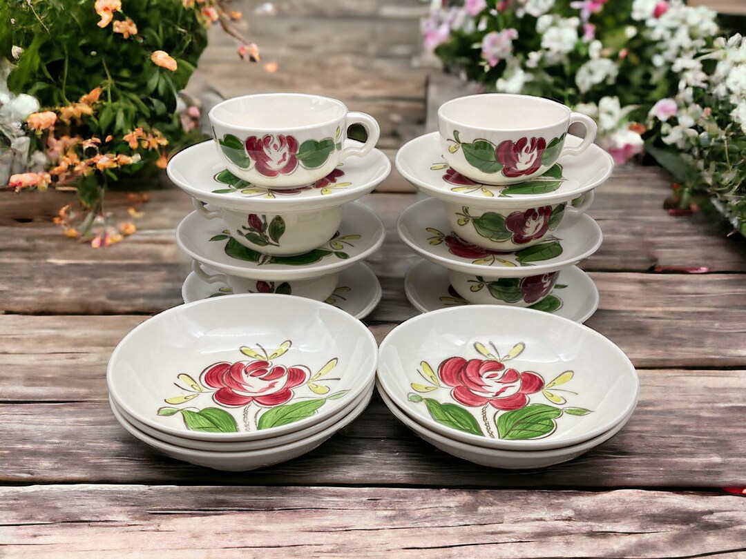 1950s STETSON Rio China: Hand-painted Rose Cereal Bowl or Cup & Saucer ...