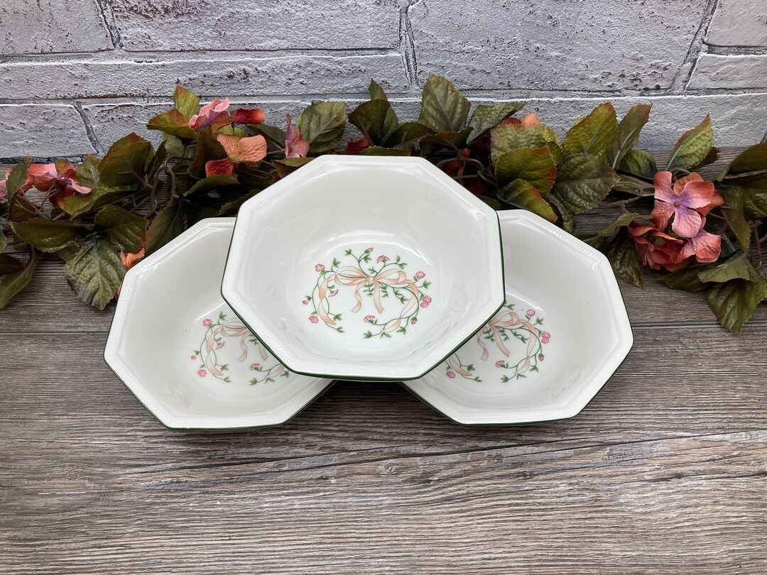 ETERNAL BEAU Johnson Brothers Octagonal Coupe Bowls / Cereal Bowls set