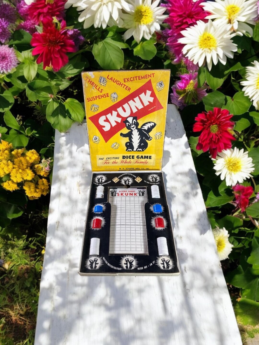 1953 Skunkthe Exciting Dice Game WH Schaper Mfg Made in