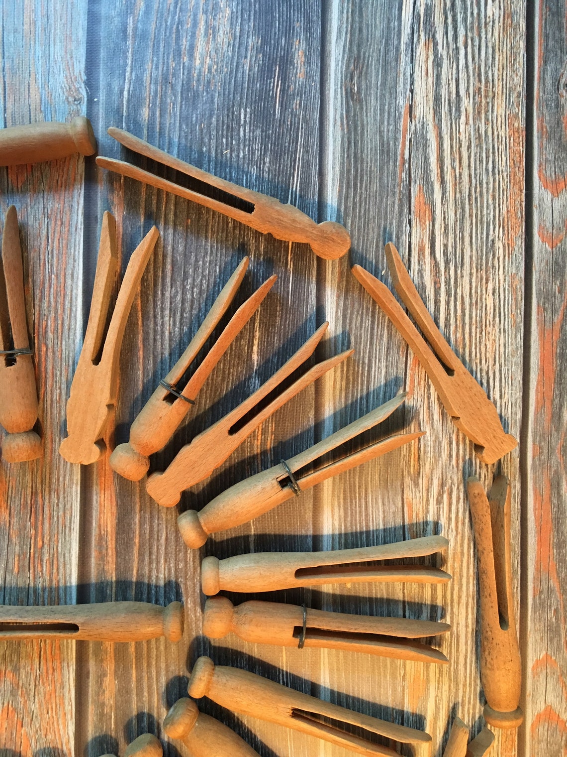 Vintage Weathered Wooden Clothespins 1950s Rustic Farmhouse - Etsy