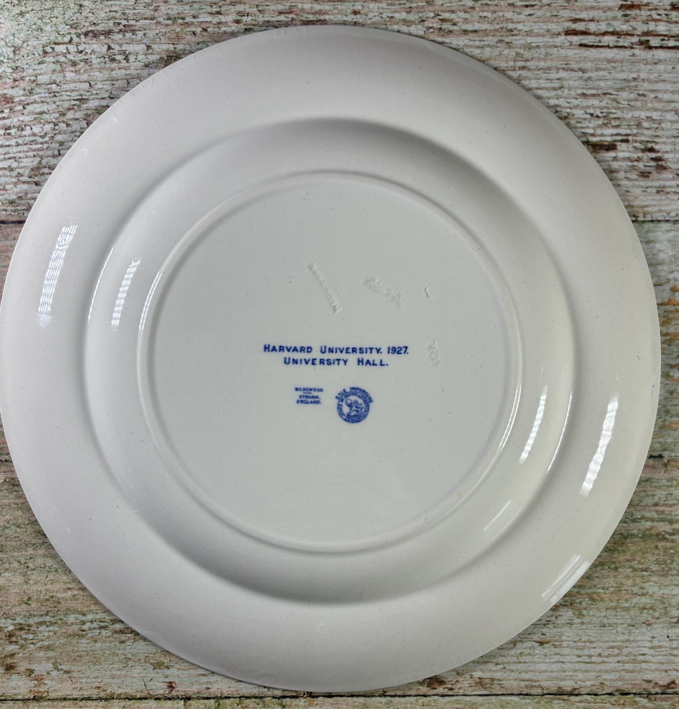 1927 Harvard University Wedgwood Plate: Blue Transferware