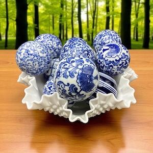 Chinoiserie Porcelain Carpet Ball: Victorian Style Reproduction Decor
