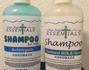 Shampoo- Adult shampoo-Kids shampoo- oatmeal shampoo- bubble gum- extra lather- aloe- Panthenol-Urban Body Essentials
