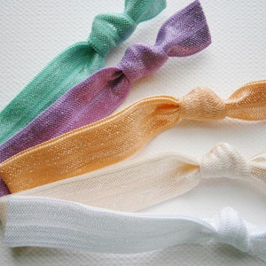 Flourish - Set of 5 Solid Color Hair Ties by Crimson Rose Cottage/Boho Elastic Hair Tie/Boho Soft Bracelet