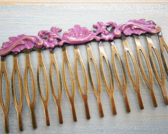 One Large Purple Patina Filigree Hair Comb - Vintage Inspired/Shabby Chic/Bohemian/Hair Accessory/Bridesmaids Gifts/Bridal Hair Accessory